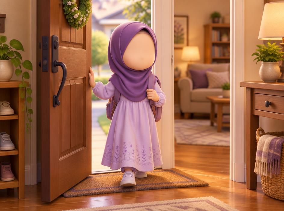 En entrant dans la maison