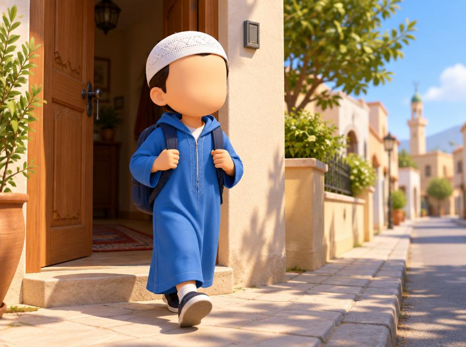 En sortant de la maison